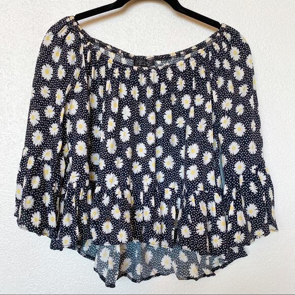 Topshop Off the Shoulder Daisy Dot Top Size 4 - Picture 2 of 10